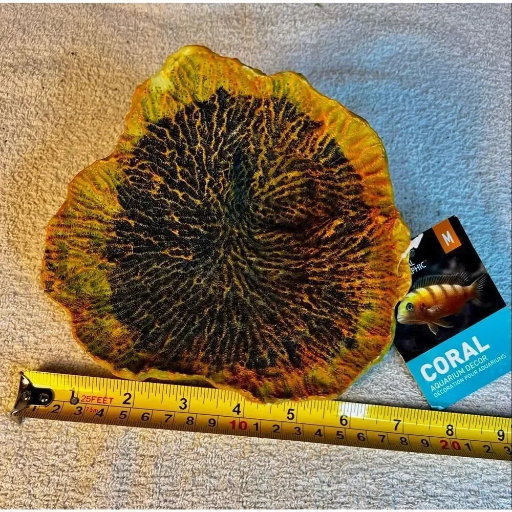 National Geographic Brand Artificial Plate Coral Fish Aquarium Decor New W/Tags